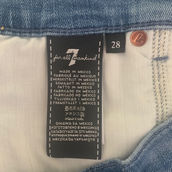 7 For All Mankind Cut Off Jean Denim Shorts - Picture 2 of 3